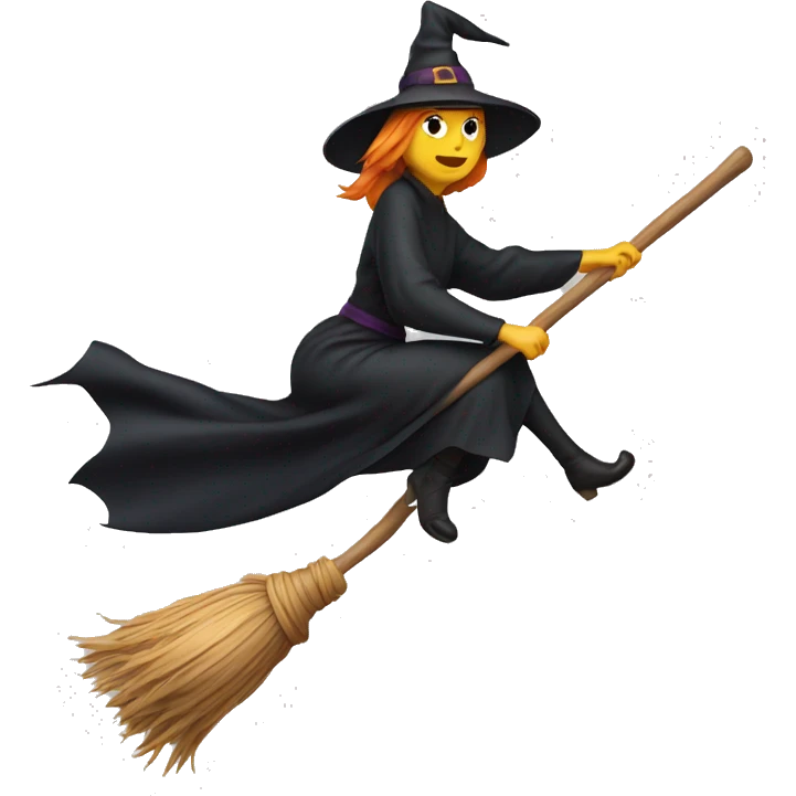 witch flying on broom emoji