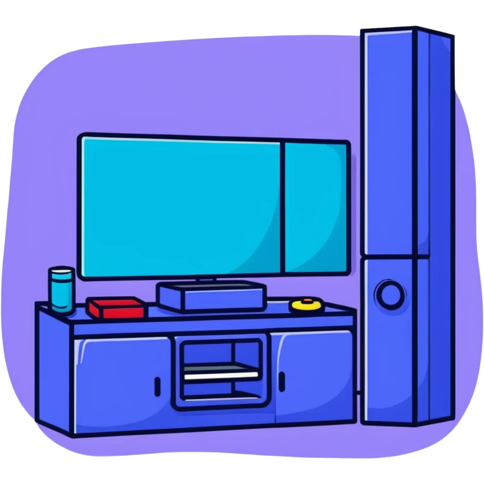 gaming room with RGB lights and gaming gear emoji