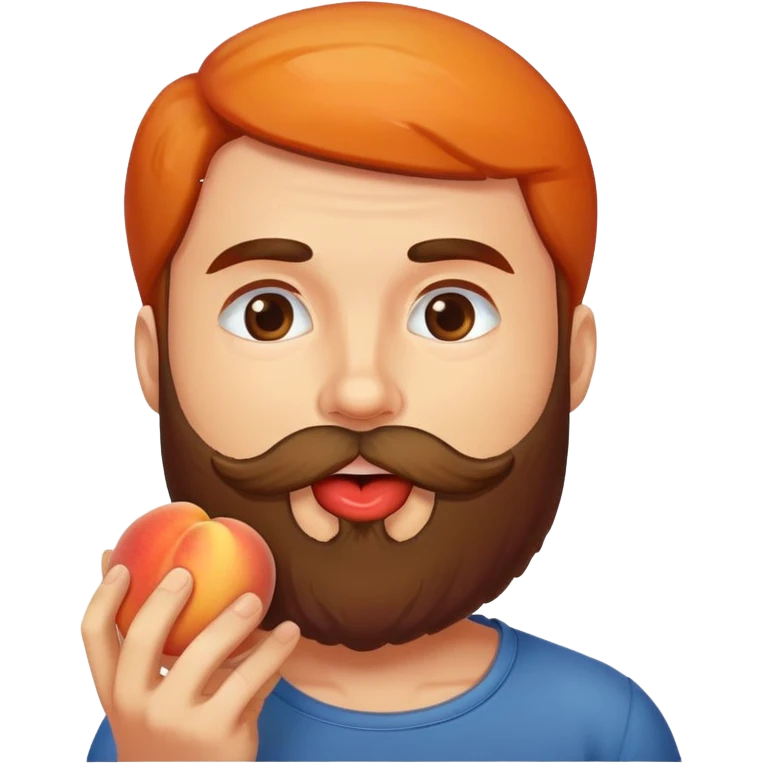 Beard eating peach emoji