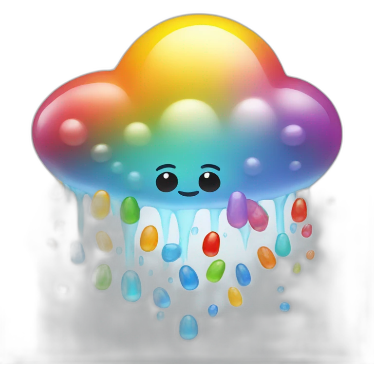 Jelly bean rain cloud emoji