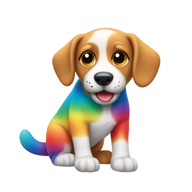 Dog on a rainbow  emoji