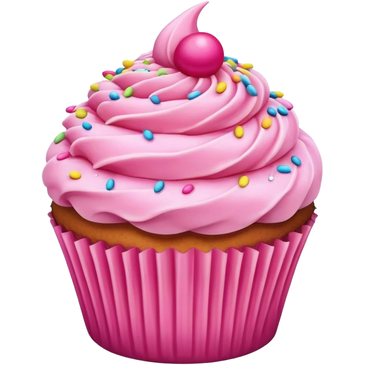Cupcake with pink icing emoji