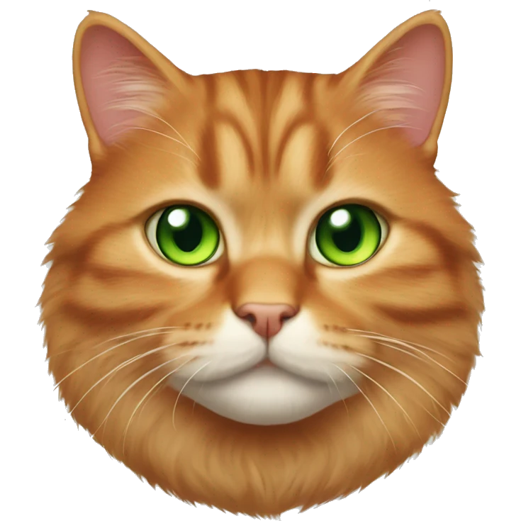 A red-haired British cat with green eyes emoji
