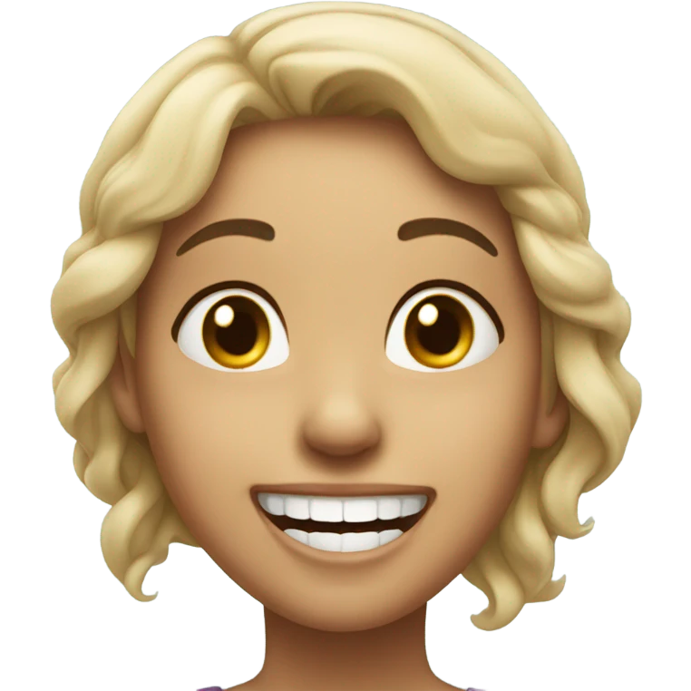 girl laughing with a side eye emoji