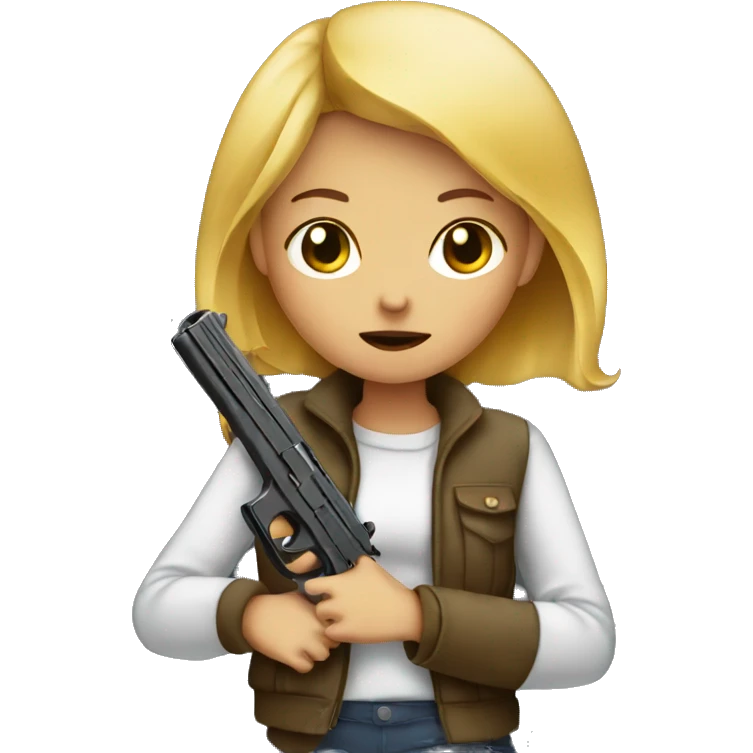 girl with gun at night sad emoji