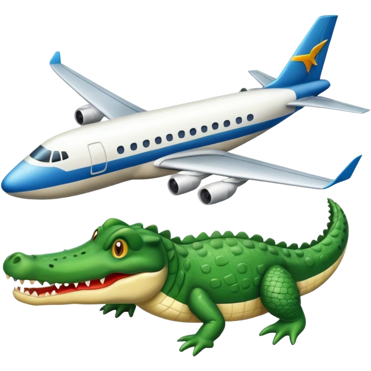 Cocodrilo y un avión  emoji
