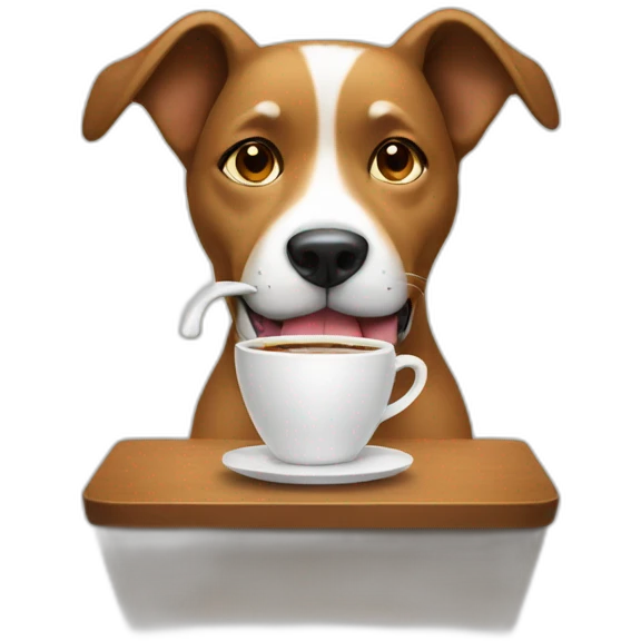 dog drinking coffee emoji