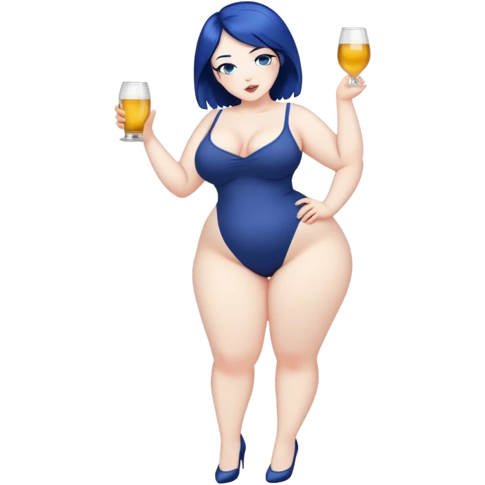 crazy drunk pose curvy daek blue {{long hair °€}pale,fullbody emoji