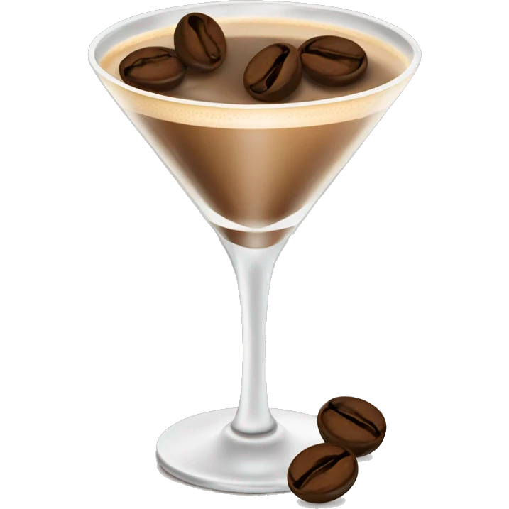 Espresso martini with three coffee beans emoji