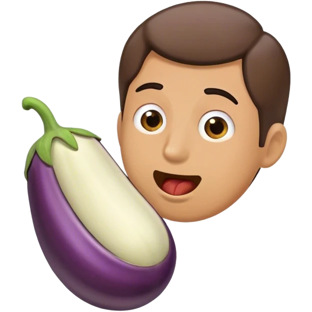 Man eating eggplant  emoji