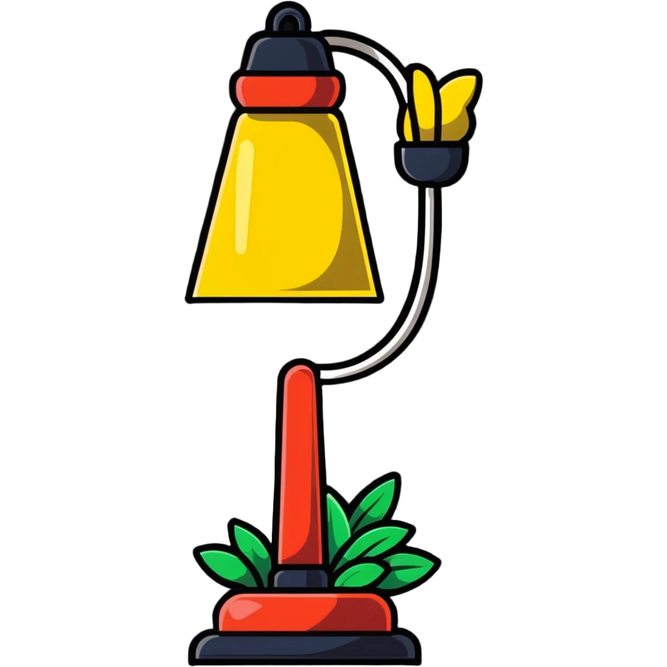 May Day festive lamp with spring decorations emoji