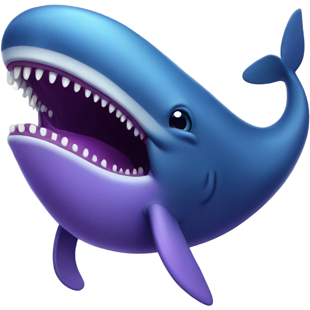 Blue whale purple, open mouth emoji