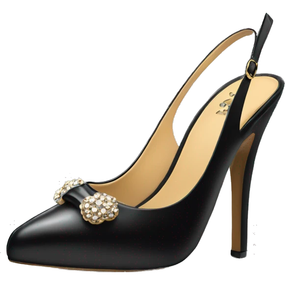 Elegant expensive shoes slingback black pumps  emoji