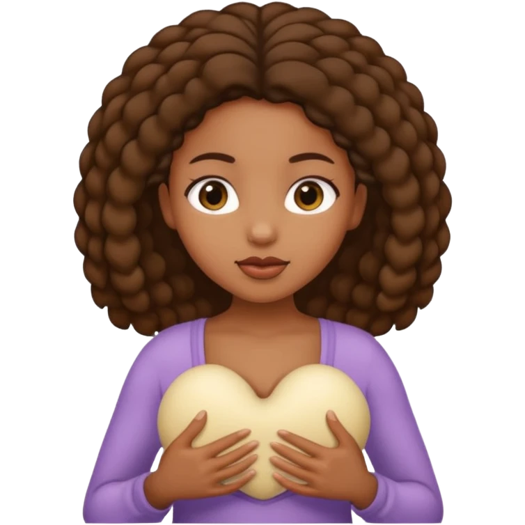a black girl holding her titties emoji