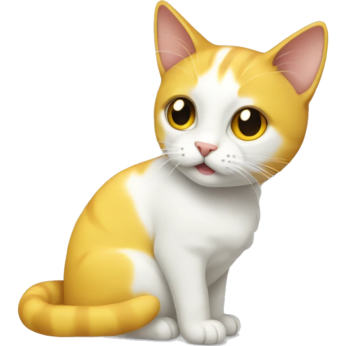 cat white and yellow emoji