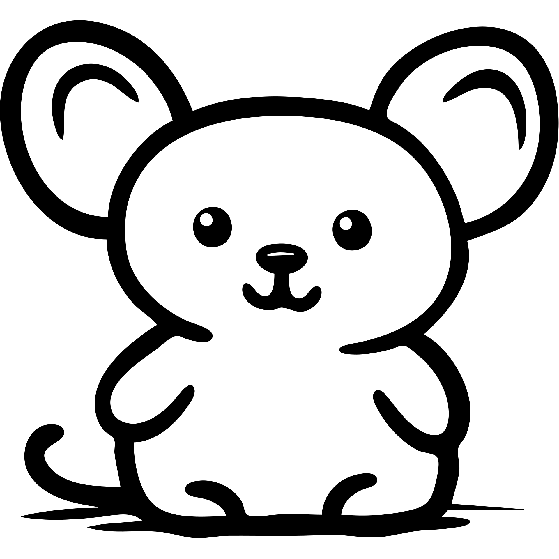Simple mouse icon with round ears and whiskers emoji