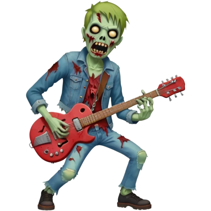 Zombie guitarist – ragged clothes emoji