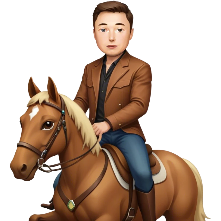 Elon musk on a horse emoji