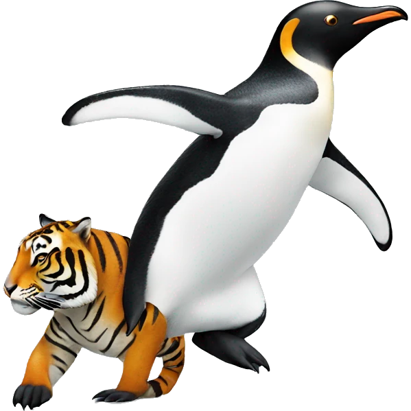 penguin riding a tiger emoji