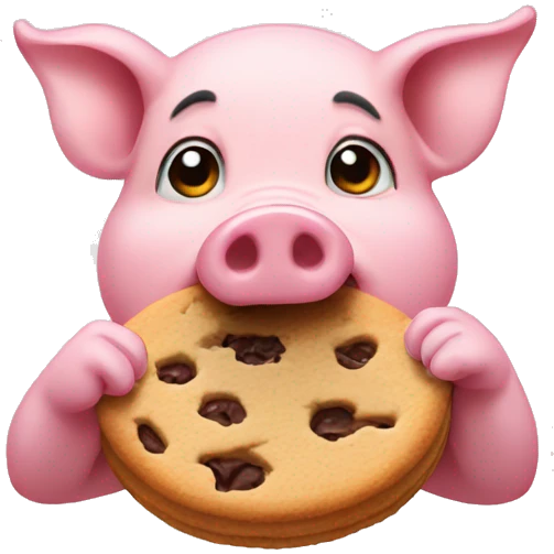 pig eating cookie emoji