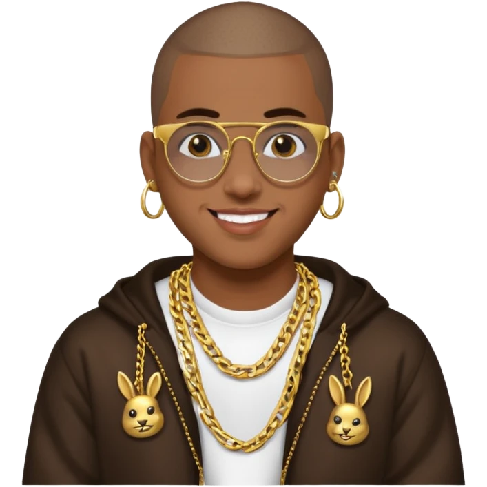 An emoji of Bad Bunny, the superstar from Puerto Rico. The singer. emoji
