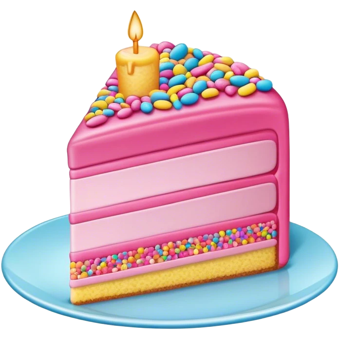 pink cake slice with sprinkles  emoji