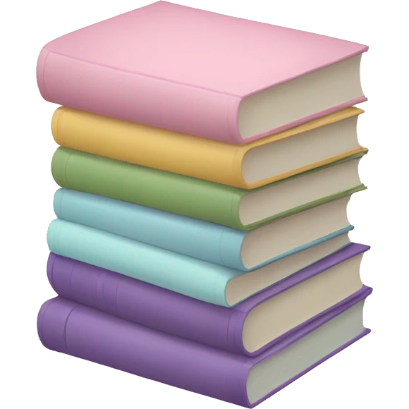 a pastel set of books emoji