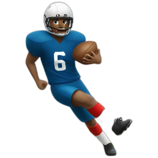 A guy playing football From the field scoring a goal emoji