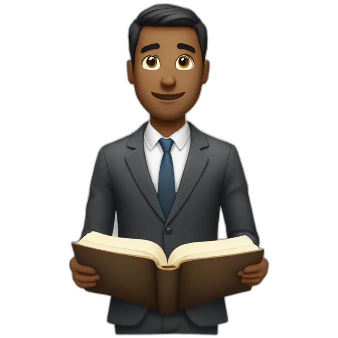 buisness man reading book  emoji