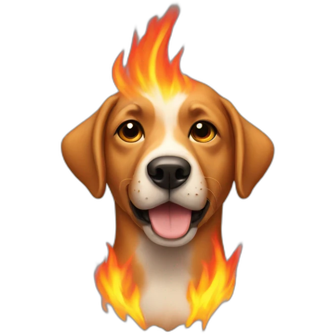 A dog in fire emoji