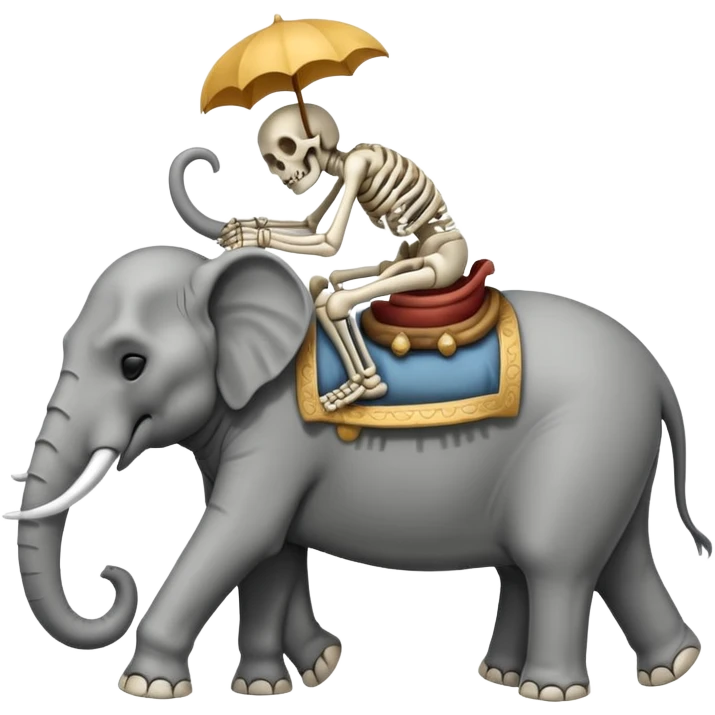 Skeleton Rider on elephant,Sleeping. emoji