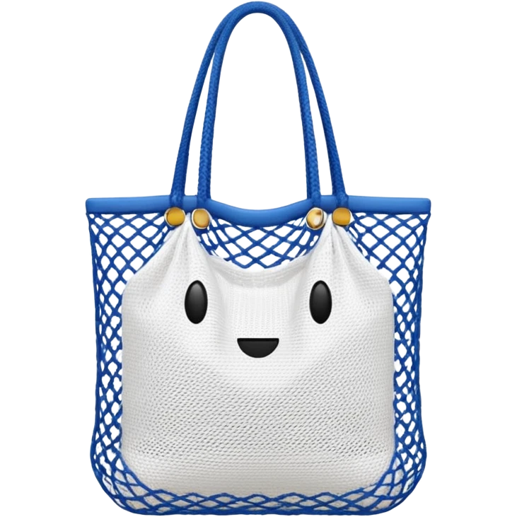 net bag,  mesh storage bag, tote bag, used for shopping, it has two knited handles as bag itself emoji
