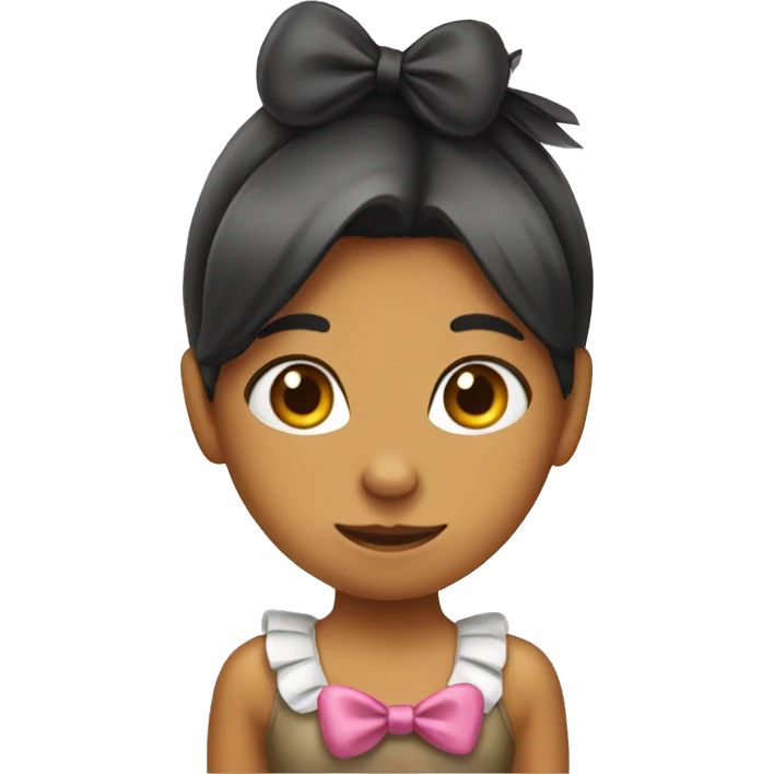 Girl chicken with a bow  emoji