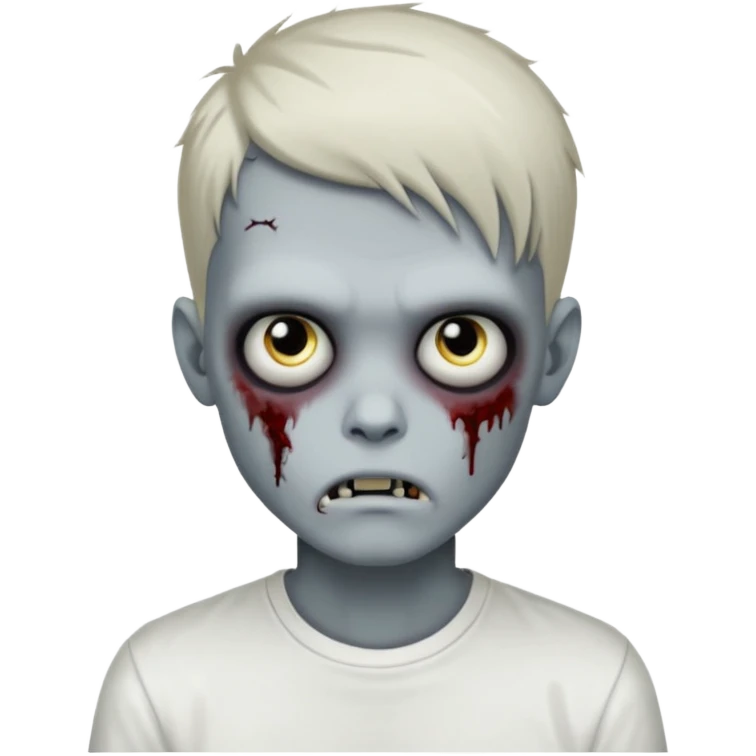 zombie boy with emo hair and white shirt emoji