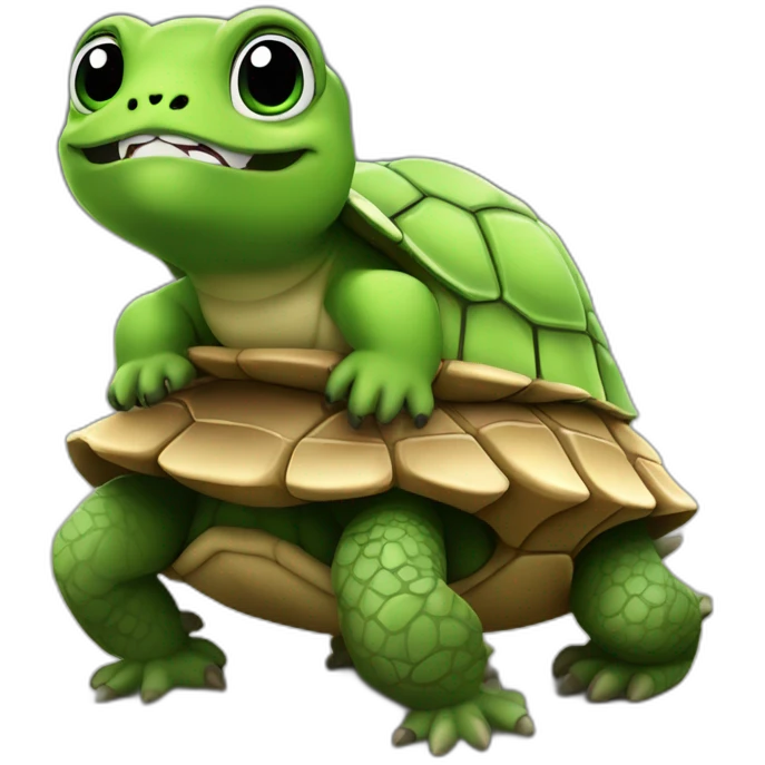 Tortue sur une marmote emoji