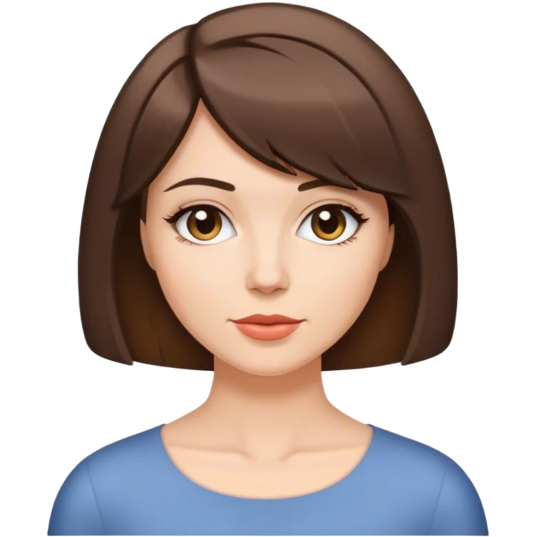 White woman with brunette hair bob haircut  emoji