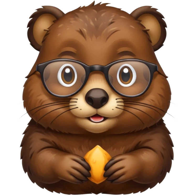 spectacled beaver with clotches emoji