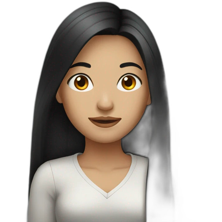 young woman with long black hair emoji