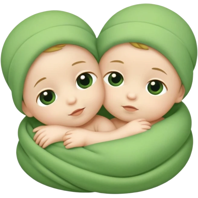 Two baby conelets being lovey emoji