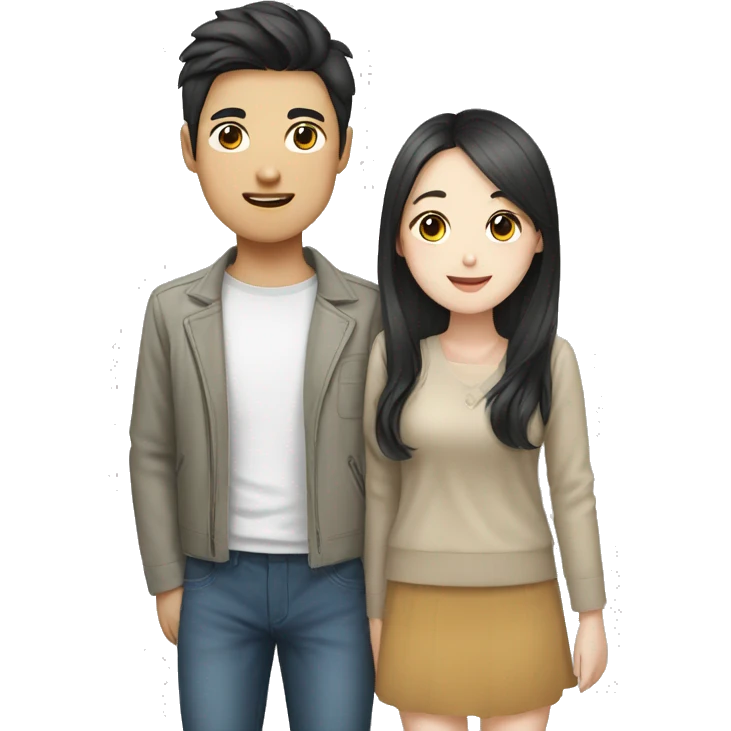 Vietnamese boyfirend and korean girl friend emoji