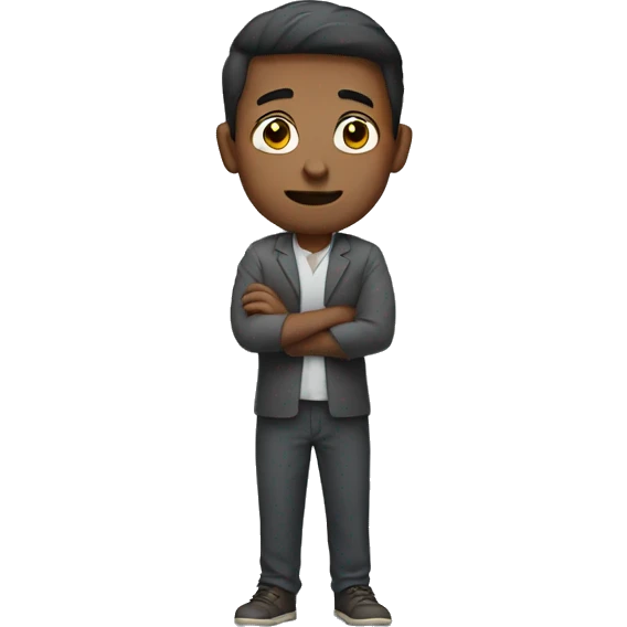 man standing facing forward arms spread emoji