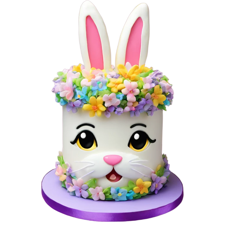 beautifully decorated 2 tier Easter bunny cake emoji