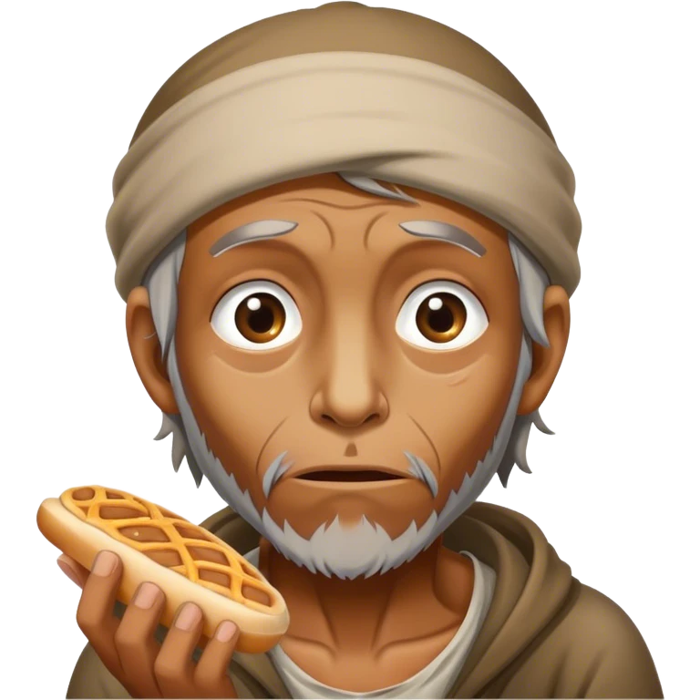 homeless man begging for food  emoji