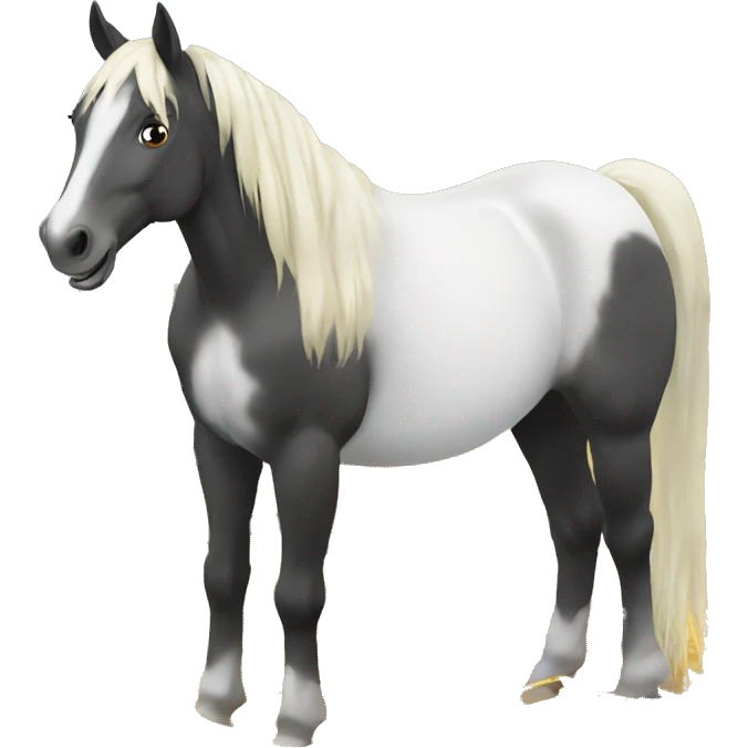 Horse eating hay emoji
