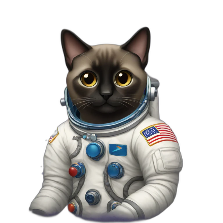 astronaut dark siamese cat emoji