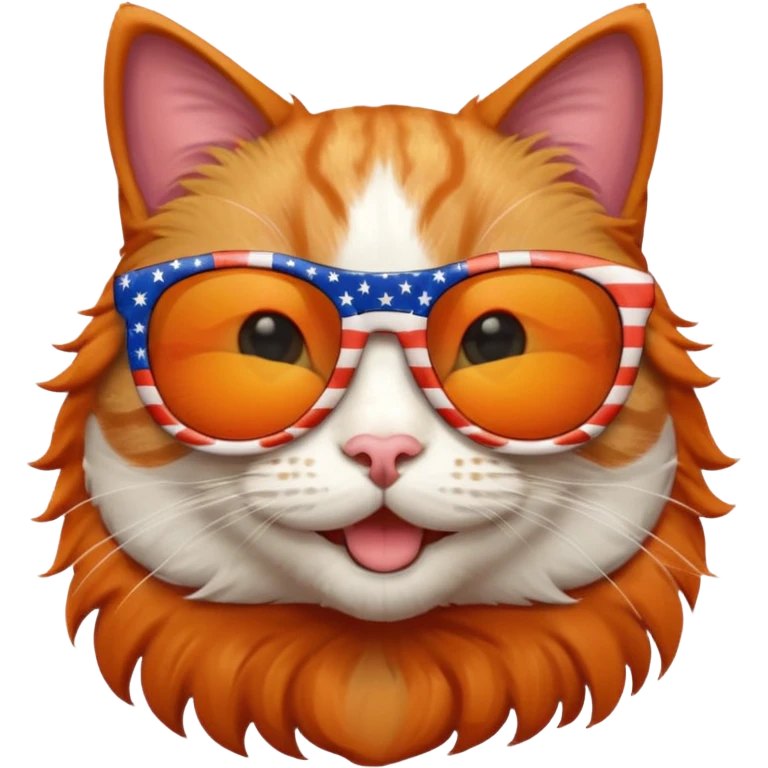 smiling cat in patriotic sunglasses emoji