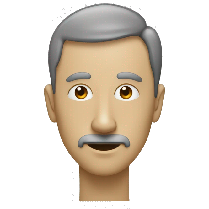 person with a big crooked nose, grey pappus, tan, partially bold emoji