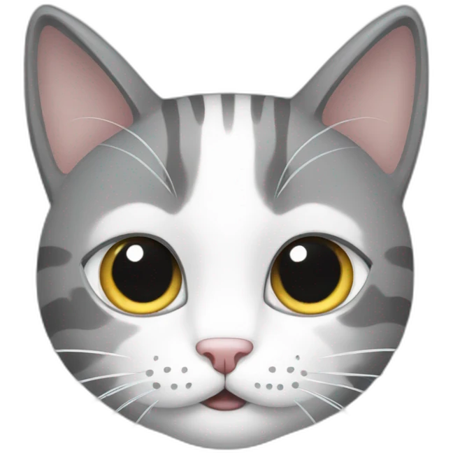 Grey and white cat emoji
