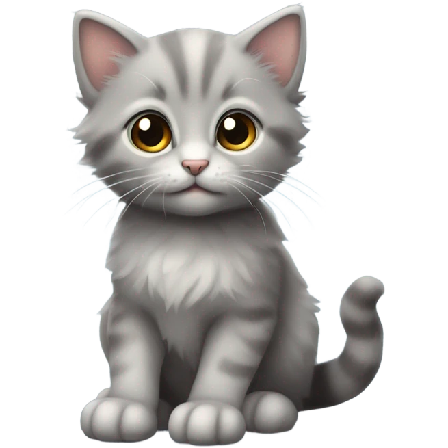 grey cute kitten emoji
