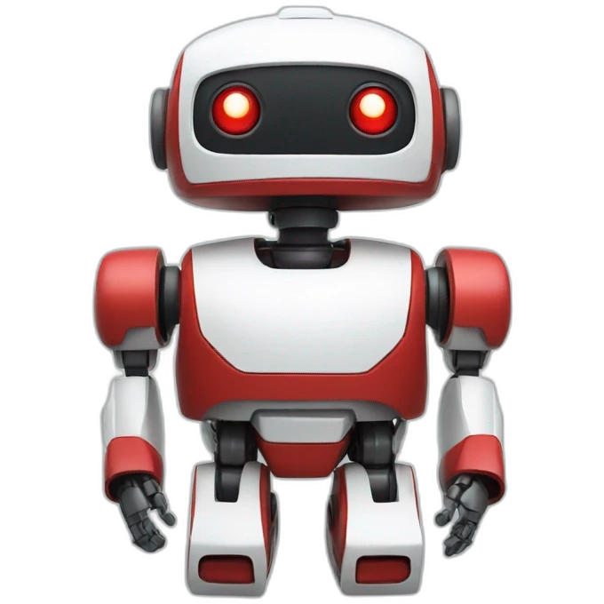 cute little white red robot emoji
